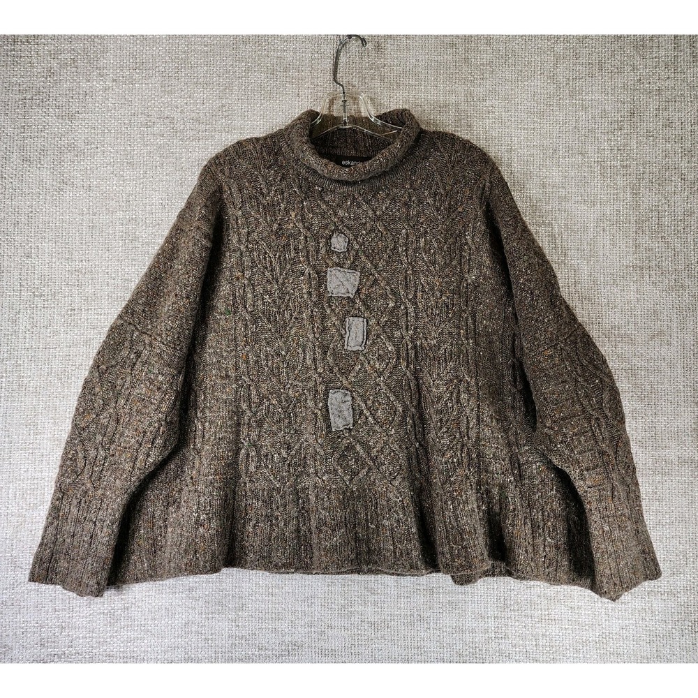 Eskandar Rustic Sweater Oversized Cashmere Merino Wool Blend Lagenlook Handloom